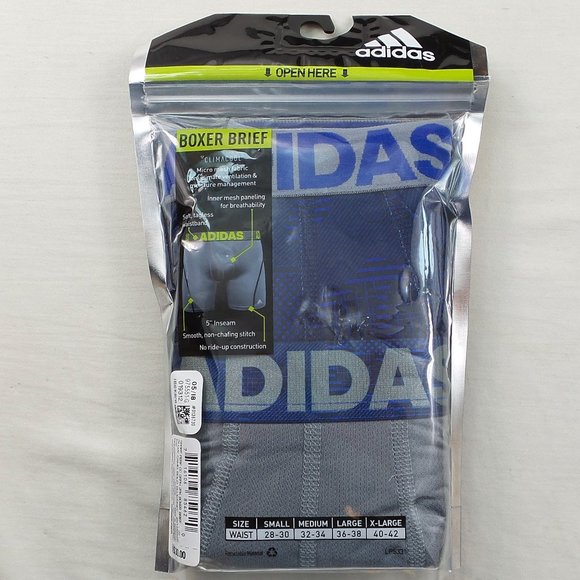 Adidas Men's Boxer Briefs 2 Pack L Camo Blue Grey - Picture 4 of 6